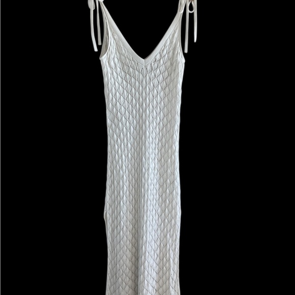 Abercrombie & Fitch Crochet Midi Dress Coverup Cream Beach Vacation Med - Picture 2 of 11